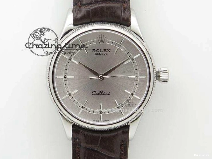1222 Tailored Cellini Time 50509 RG MKF Best Edition Black Dial Roman Marker on Brown Leather Strap A3132 V 3406